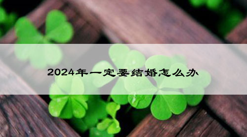 2024年一定要结婚怎么办