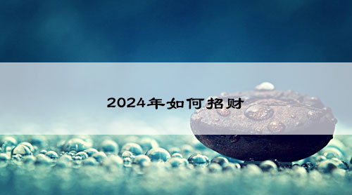 2024年如何招财